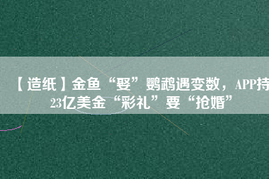 【造紙】金魚“娶”鸚鵡遇變數，APP持123億美金“彩禮”要“搶婚”