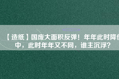【造紙】國廢大面積反彈！年年此時降價中，此時年年又不同，誰主沉?。?/></a>
			</figure>
			<div   id=
